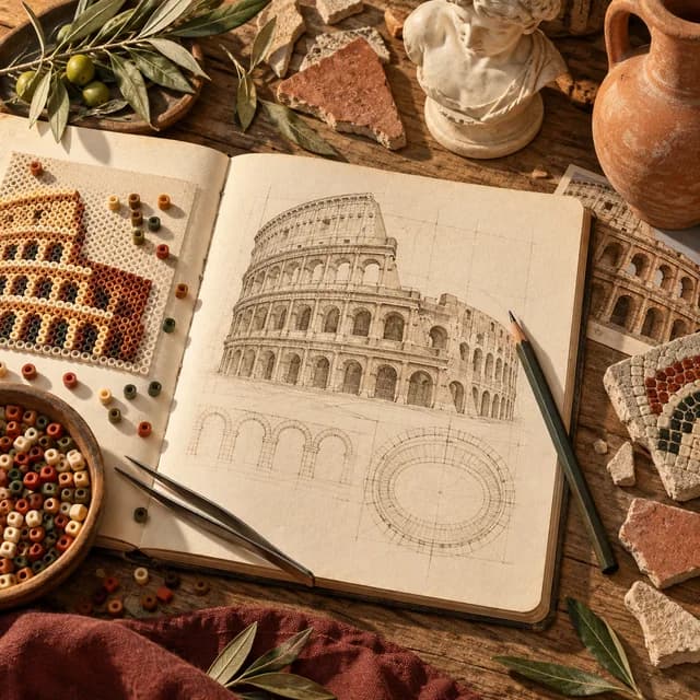 Illustrated architectural sketch and pencil, representing inspiration.